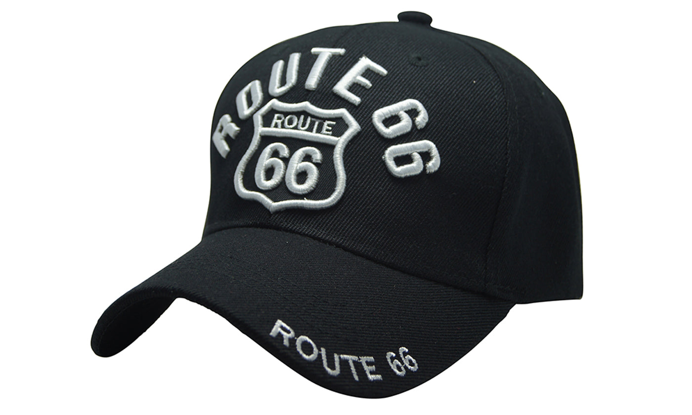 ROUTE 66 3D Embroidery Ball Caps