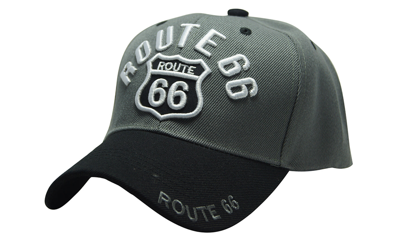 ROUTE 66 3D Embroidery Ball Caps