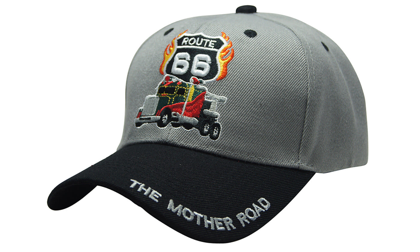 TRUCKER PRIDE ROUTE 66 3D MAP Embroidery Ball Caps
