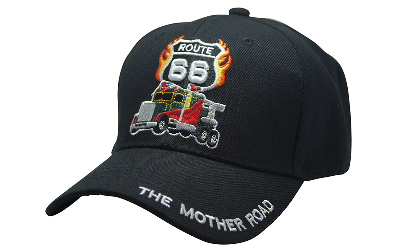 TRUCKER PRIDE ROUTE 66 3D MAP Embroidery Ball Caps