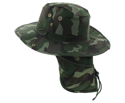 Boonie Bush Outdoor Fishing Hiking Hunting Boating Snap Brim with Flap CAMO FOREST