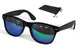 Walter Flat Black Mirrored Polarized Lens Horned Rim Sunglasses 6393