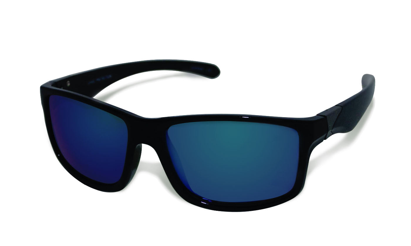 Walter Designer Frame Black Mirrored Polarized Lens Horned Rim Sunglasses 6844