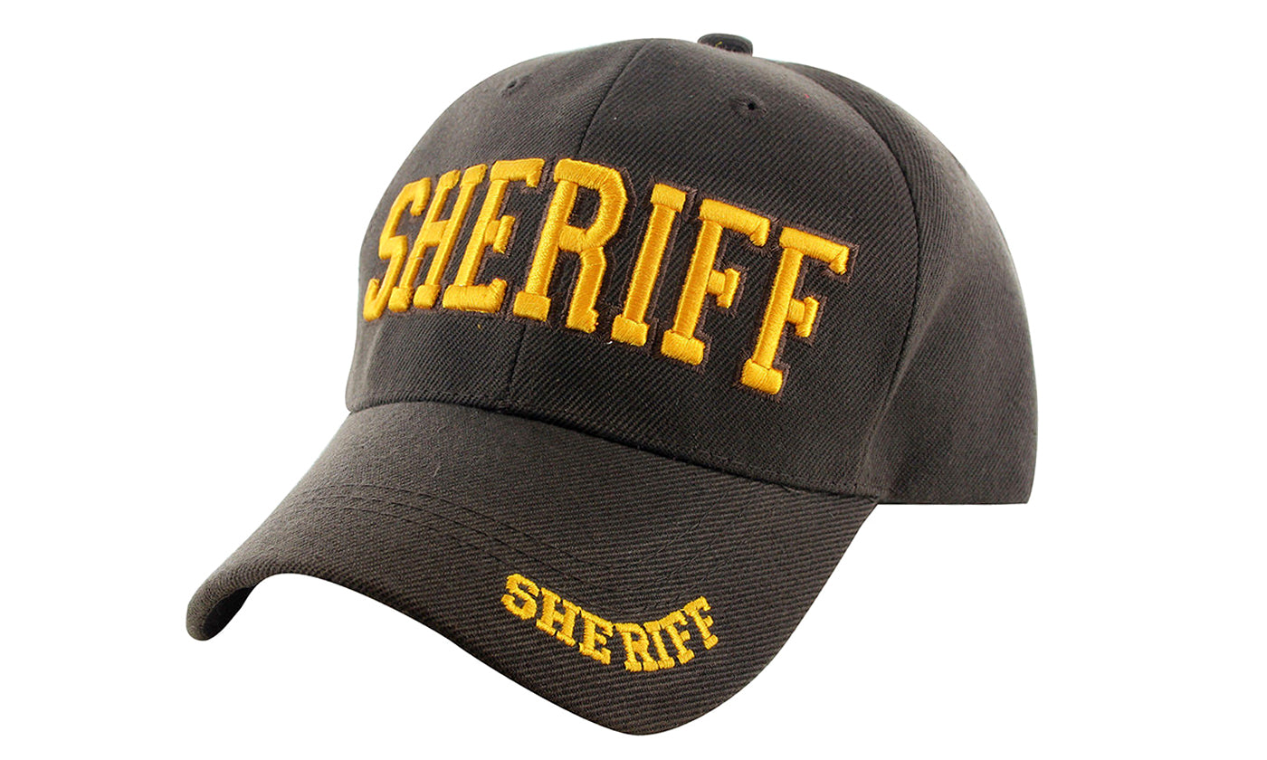 SHERIFF Ball Caps 3D Embrodiery Brown-Gold