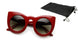 Blanca Bold Oversize Round Pointed Cat Eye Sunglasses