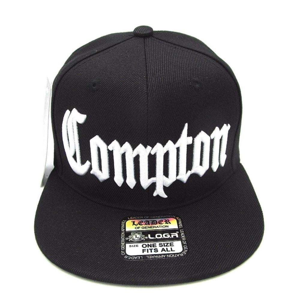 Classic Compton Hat Adjustable Cap. Flat Bill Style Snapback Adjustable Fit