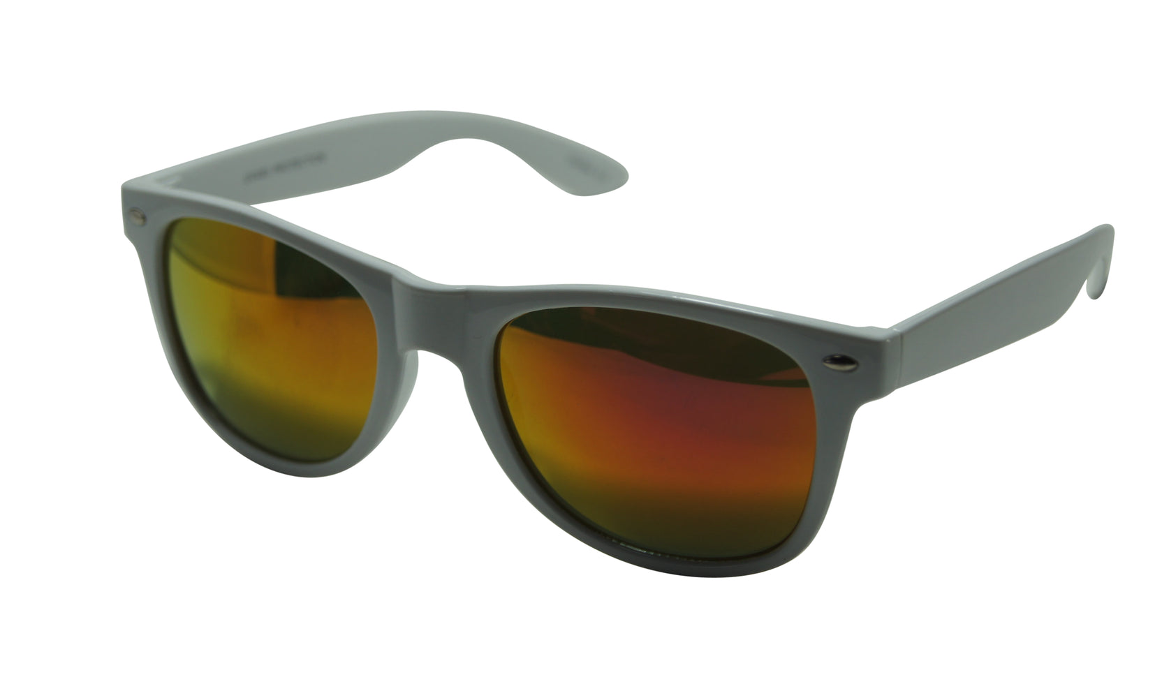 Walter Beach White Frame Mirror Lens Horn Rimmed Style Sunglasses