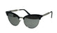 Blanca Retro Half Frame Metal Horned Rim Mirrored Frame Cat Eye Sunglasses 7090