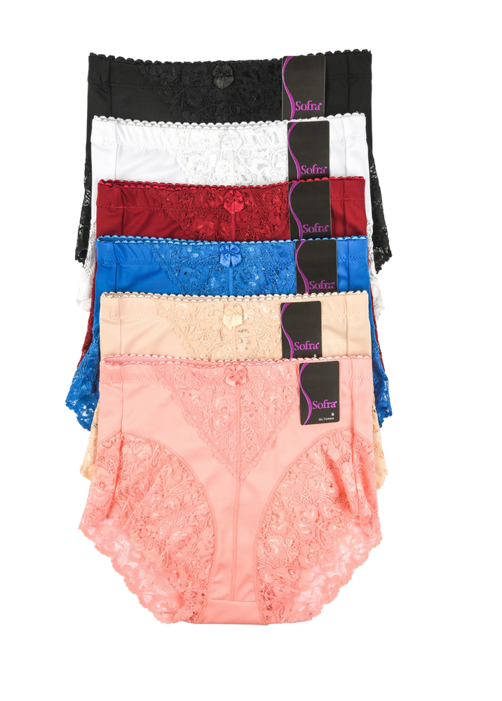 Blanca High Waisted Lace Accented Boxer Briefs (3 Pack)