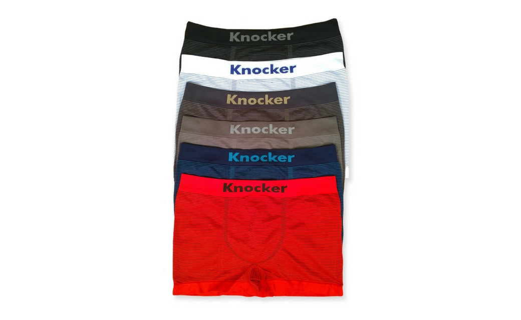 Knocker's Junior's Athletic Seamless Compression Boxer Briefs (12 Pack) PINSTRIPES