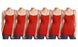 Tomato Red Women's Slimming Camisoles with Adjustable Straps (6-Pack)