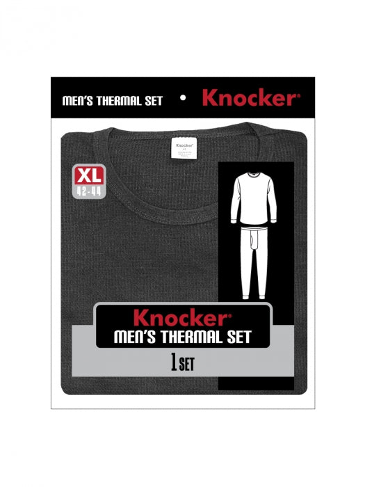 Knocker's Men's 2pc Long Thermal Underwear Set - CHARCOAL GREY