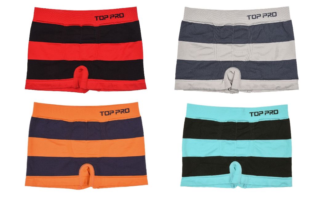 TOP PRO Boys Boxer Seamless Briefs Kids Soft Underwear (12 Pack) STRIPES