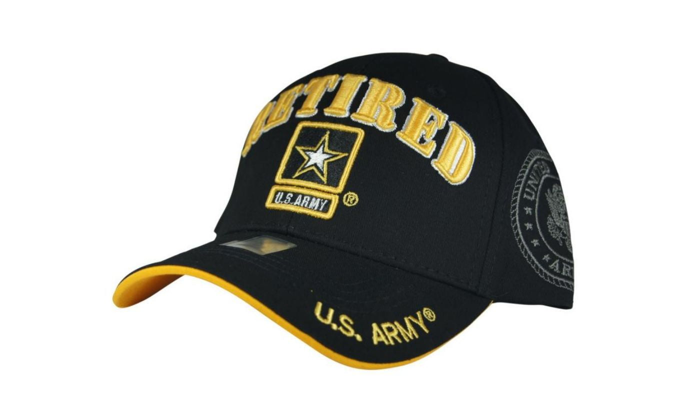Official Licensed Military U.S.ARMY RETIRED Cap/Hat Embroidered Black