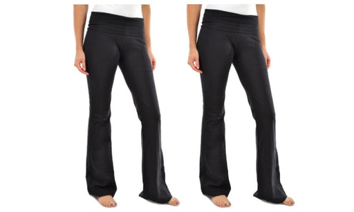 Yoga Pants for Women Blanca Black Cotton Boot Cut Flared  (2 Pack)