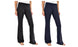 Blanca Basics Women's Cotton Boot Cut Flared Yoga Pants Black / Navy (2 Pack)