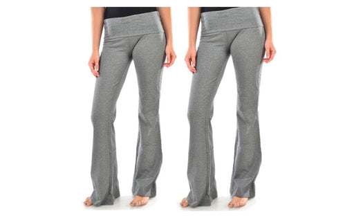 Women's Yoga Pant Blanca Boot cut Flared Grey Color(Pack Of 2)