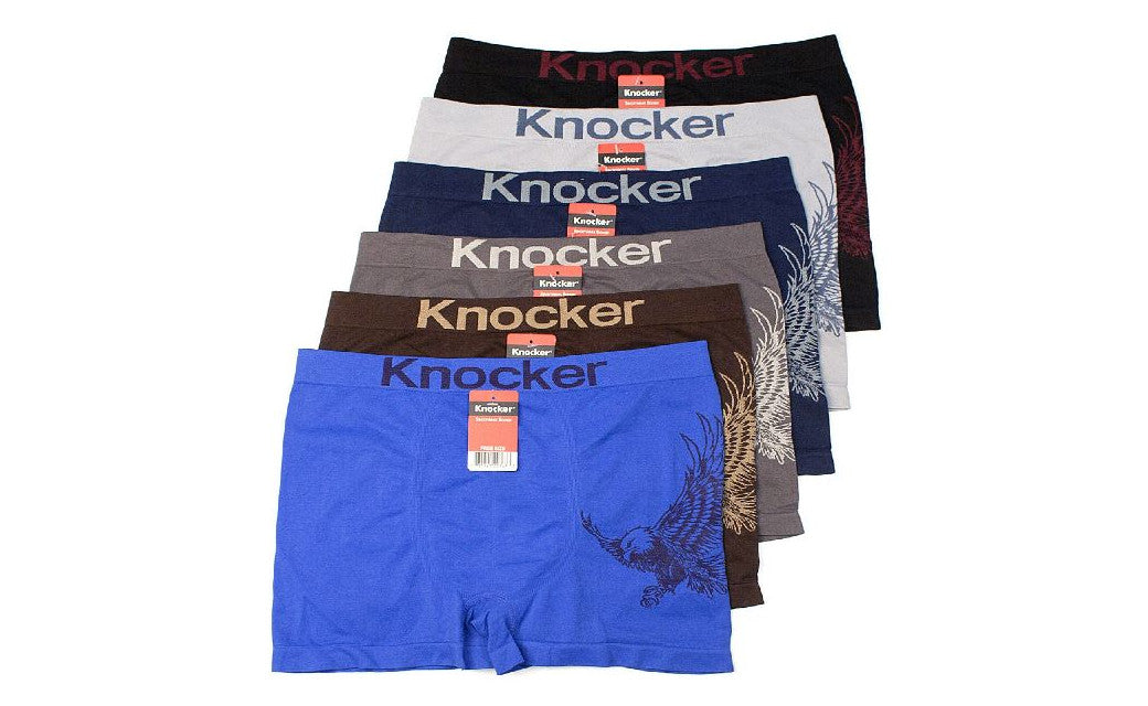 Knocker's Men Athletic Seamless Boxer Briefs (12 Pack) EAGLE