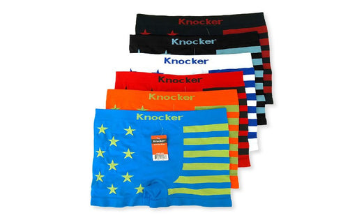 Knocker's Men Athletic Seamless Boxer Briefs (12 Pack) STARS N STRIPES