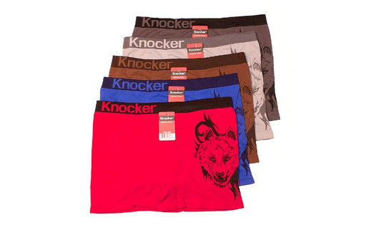 Knocker's Men Athletic Seamless Boxer Briefs (12 Pack) WOLF